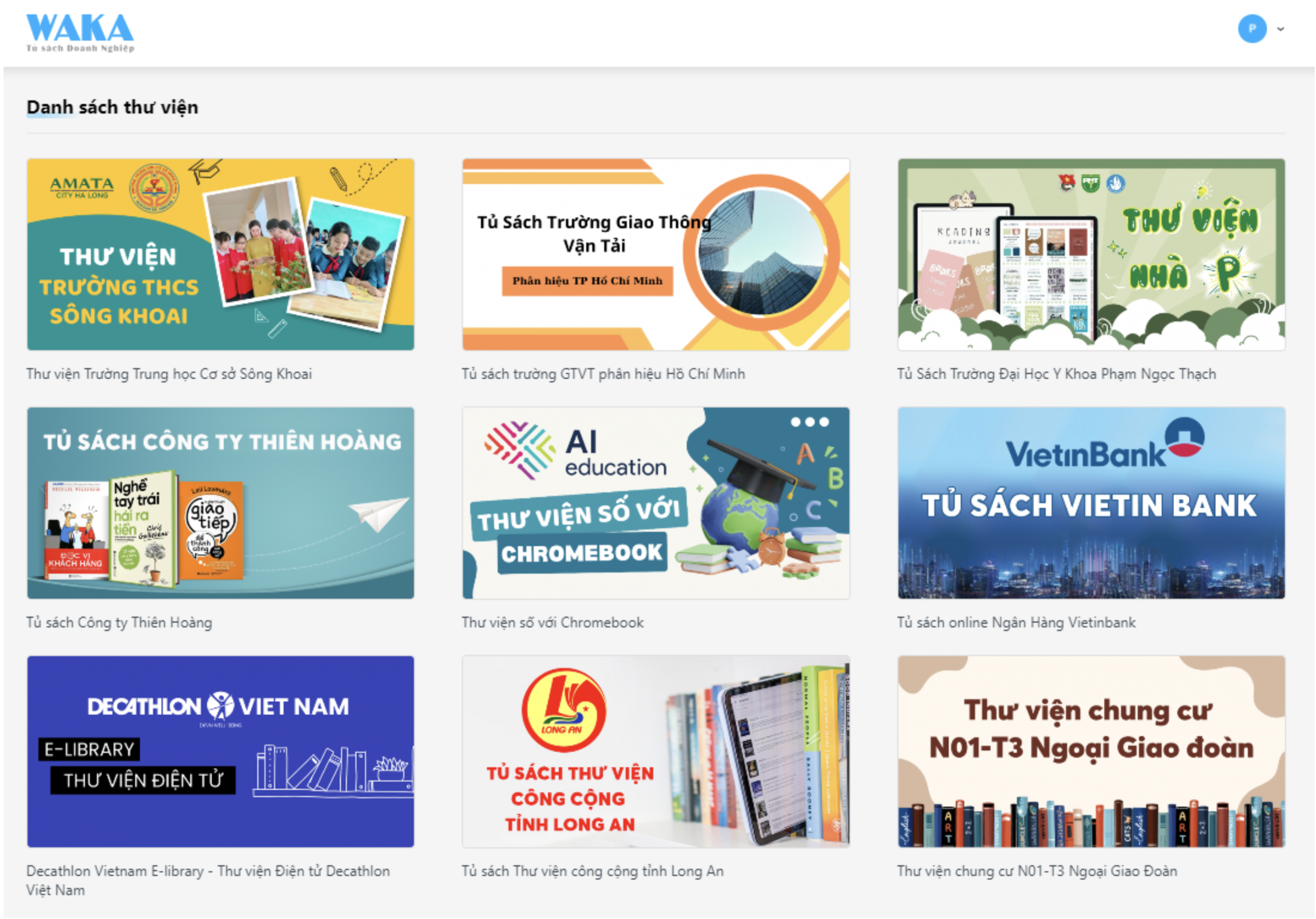 Các thư viện điện tử của đối tác trường học